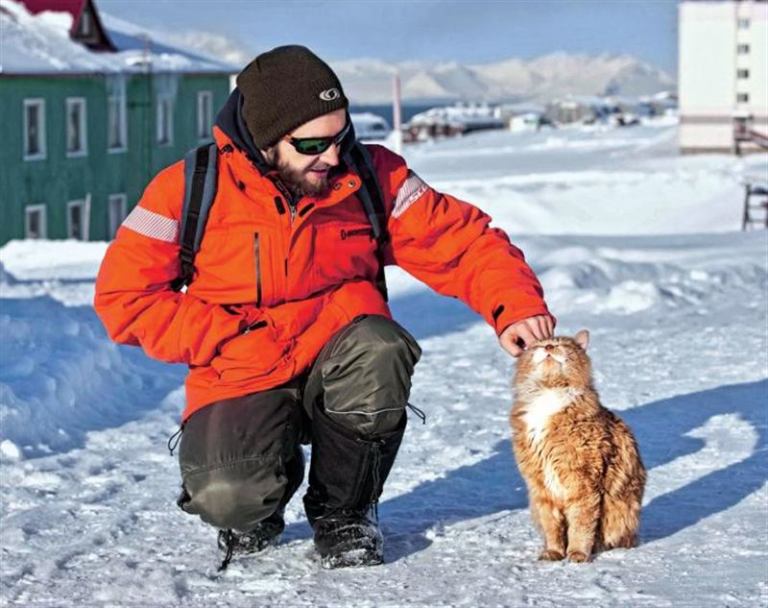 Kesha is the only cat living on Svalbard in Norway and has the complete attention of people