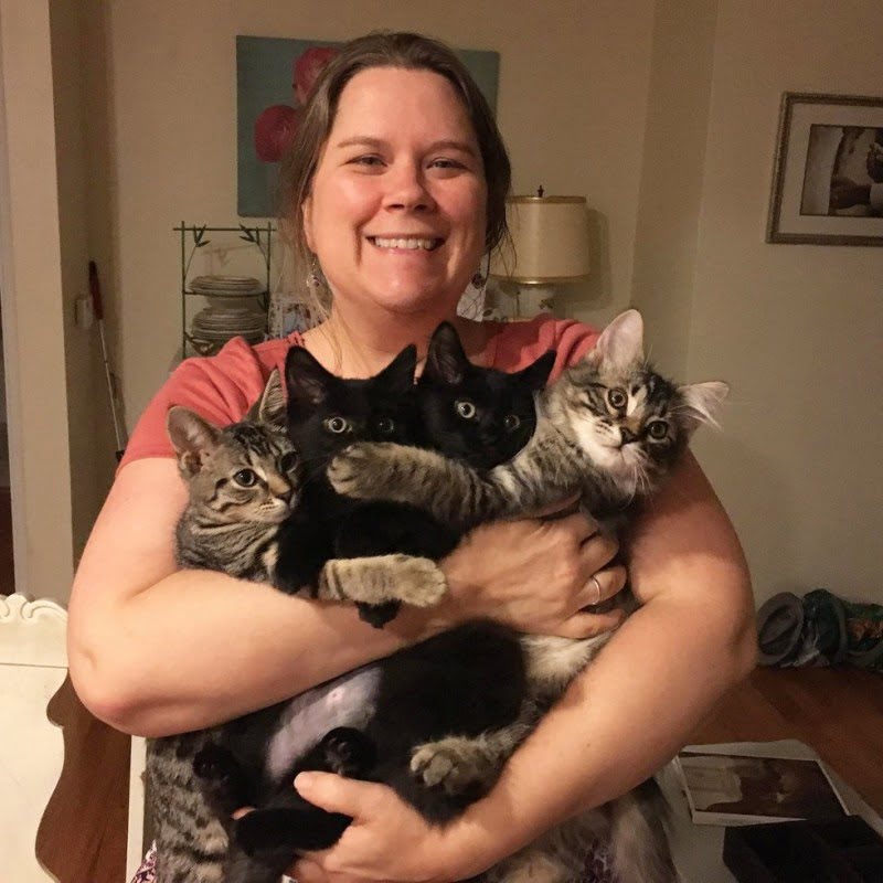 The couple took four kittens for a while, but then they could not part with them