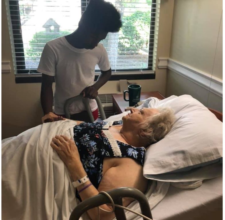 The woman's trust in this selfless young guy is enormous: he takes care of her elderly parents 