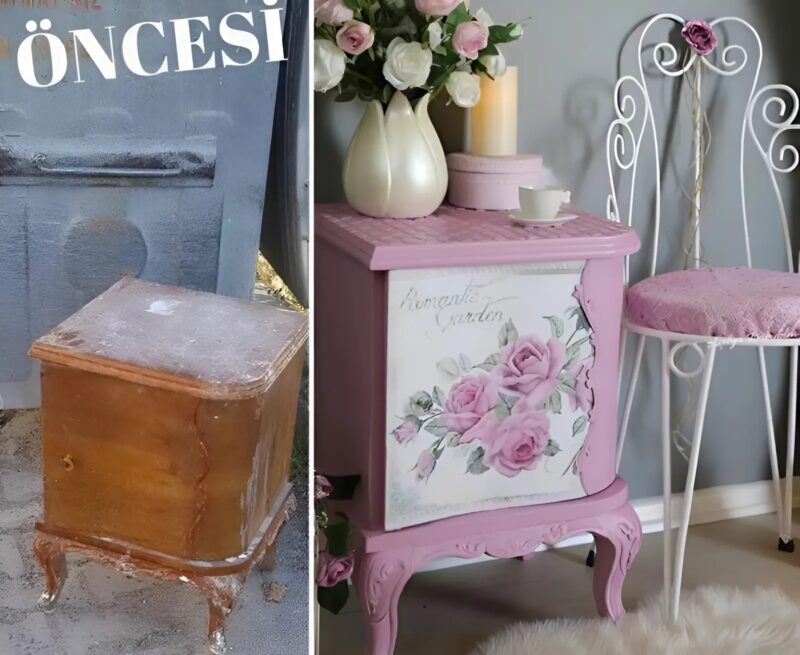 An old abandoned dresser became a masterpiece after careful restoration
