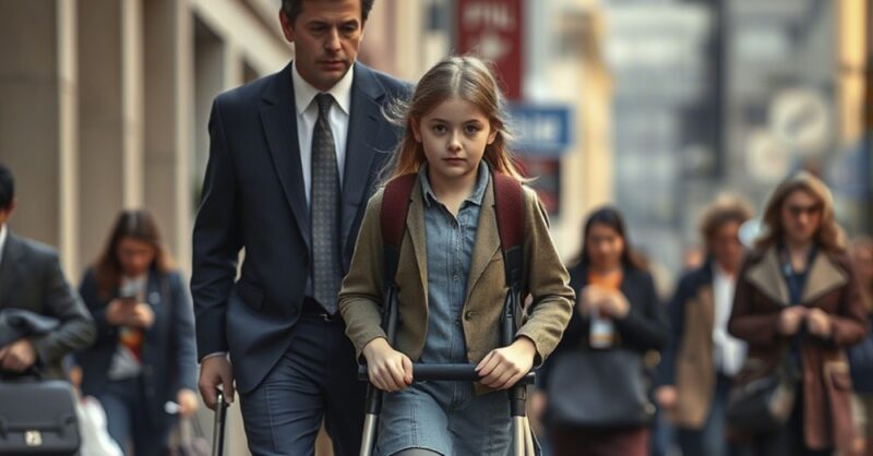 He knocked away her crutch like it was just a stick and kept walking