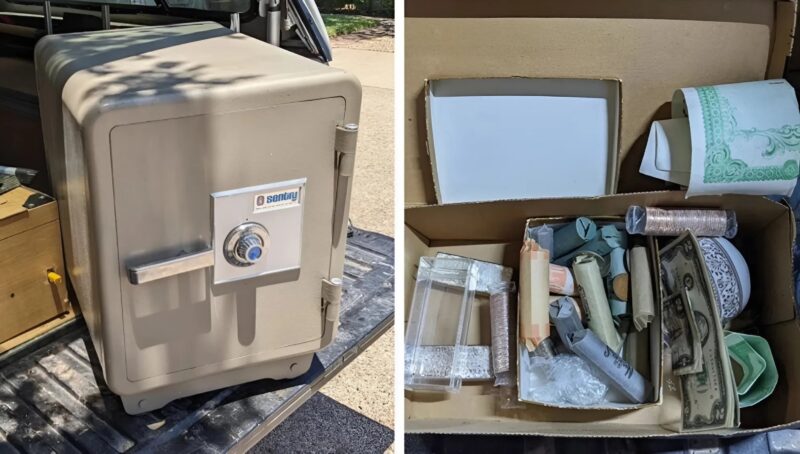 I bought a safe at a flea market but when I brought it home and opened it… a surprise was waiting for me