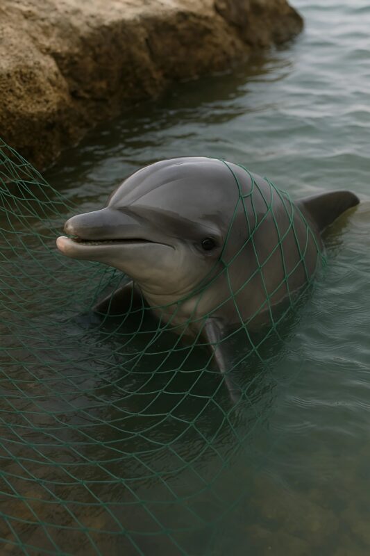 For hours the dolphin circled in the same spot making strange sounds