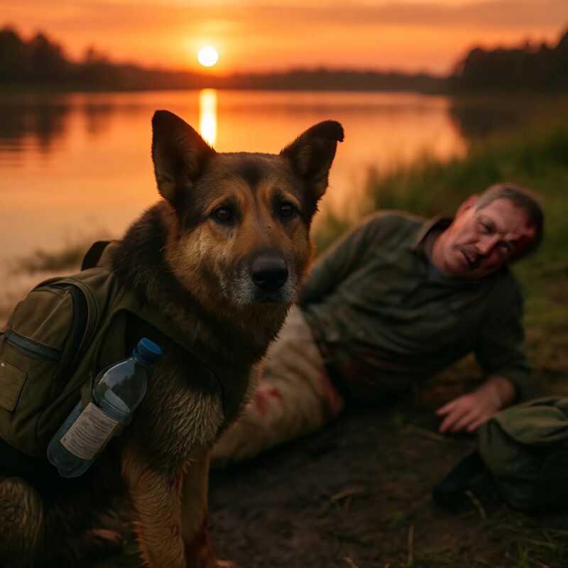 Max was walking home from a fishing trip with his loyal dog Rex