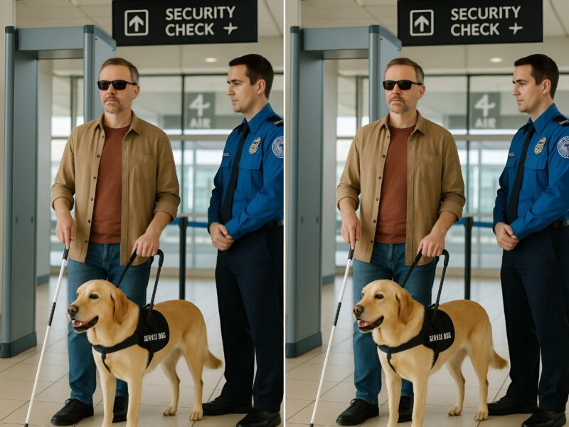 When my guide dog went through airport security a security officer did something that shocked me