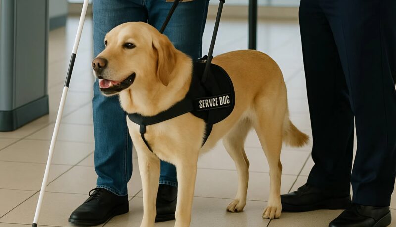 When my guide dog went through airport security a security officer did something that shocked me
