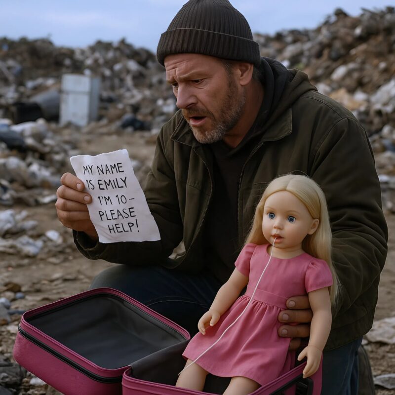 A homeless man was rummaging through a garbage container when he suddenly noticed an old doll
