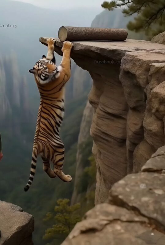 I saved a tigress that was hanging from a cliff and barely holding on but what happened next changed my life forever