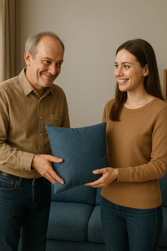 My father-in-law gave me a pillow for our wedding anniversary — and I was stunned when my husband revealed his true intentions