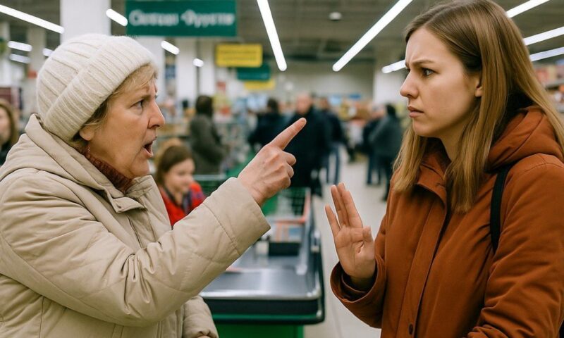I was shopping at the supermarket when suddenly a tall woman literally lunged at me — shouting that I was trying to steal all her groceries