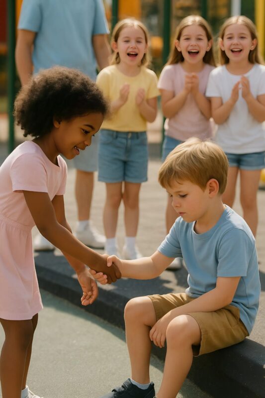 Everyone laughed at the millionaire’s son, calling him a “robot,” and only one black girl dared to stand up for him and became his friend