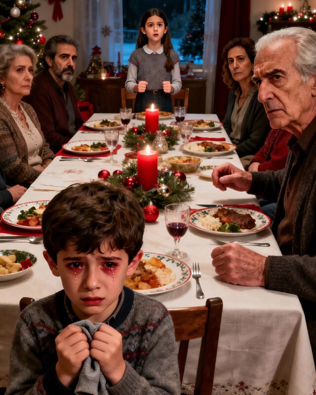 During the Christmas dinner, my father-in-law suddenly grabbed my seven-year-old son and hit him — “for spilling the water”