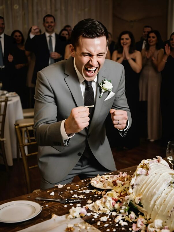 During the cake cutting, my fiancé “joked” with me by smashing my face into the cream — and then my brother stood up and did something that made the entire hall fall silent…