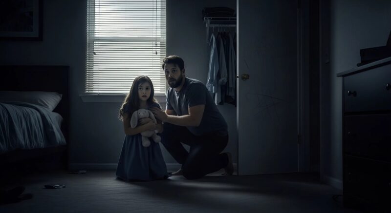 I hid in the closet, preparing a surprise for my wife on our anniversary, but I saw her forcibly drag our four-year-old daughter into the room, close the door, and leave — what I saw next instantly shattered my entire world