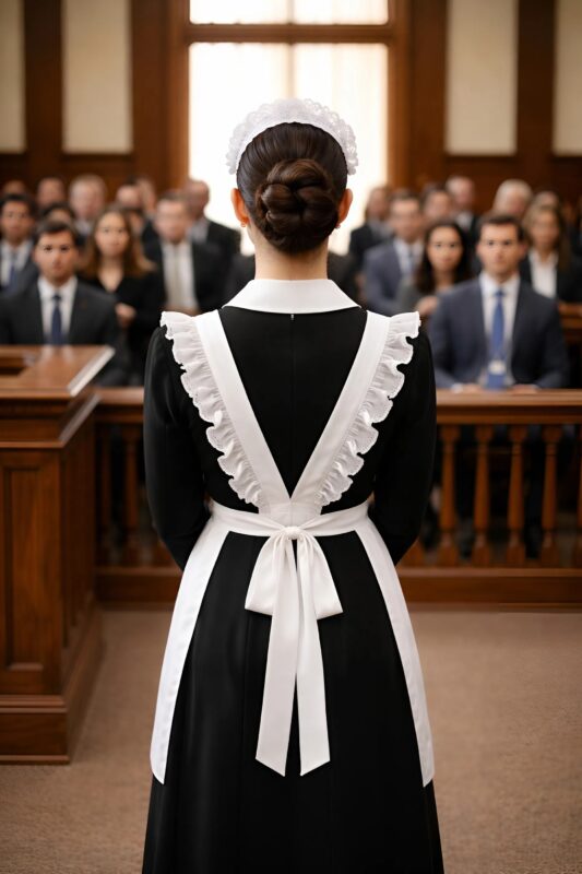 The billionaire was set up by everyone, even his own lawyer failed to appear in court, but five minutes before the verdict his housemaid stood up and declared, “I will defend him” — and her shocking secret turned the entire case upside down