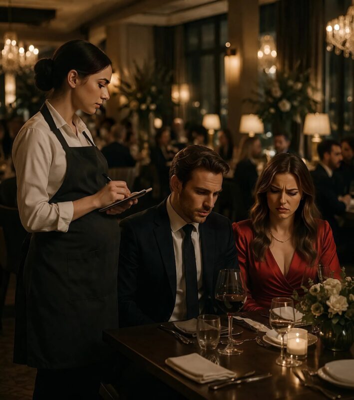 He came to celebrate his engagement… and froze when he saw his pregnant ex serving his table