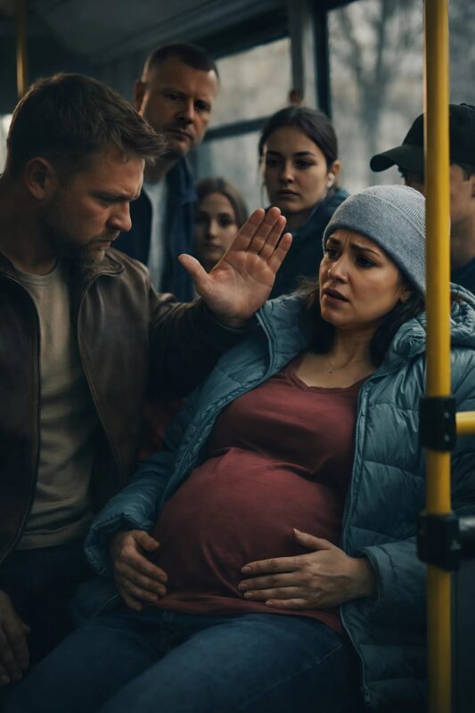 When a man on the bus began speaking harshly to his pregnant wife and at one point clenched his fist as if he were ready to hit her, everyone noticed — but almost no one stepped in