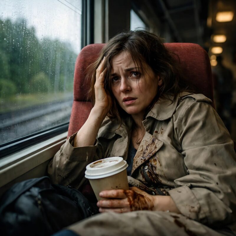 At the train station, my husband bought me a coffee and insisted that I drink it all, and after a few sips, my vision went dark