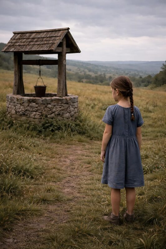 “Mama… there’s someone there…” — whispered the little girl, terrified, and ran to her mother, and when the woman looked into the depths of the well, a cold terror gripped her: she saw something that instantly made her understand — they were in mortal danger