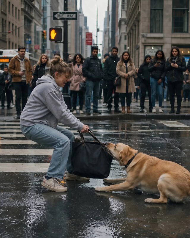 The dog suddenly lunged at me and, grabbing my bag, began pulling it insistently: At first I thought it was simply aggressive, but as soon as I understood where it was leading me, I froze, shocked by what I saw…