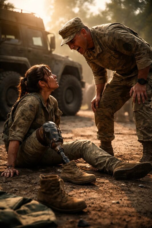 He threw the boots of the wounded soldier and coldly ordered her to “crawl.” He didn’t even notice who was standing behind him — or how much he would regret his action