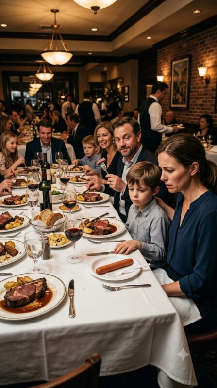 My brother placed a simple hot dog in front of my son while his children enjoyed expensive steaks