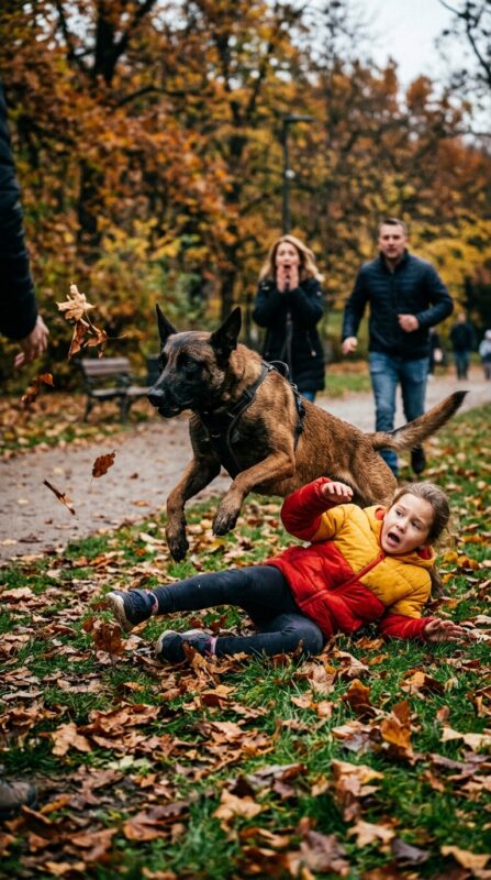 My service dog, with an impeccable reputation, suddenly knocked a terrified seven-year-old girl to the ground right in the middle of a crowded park
