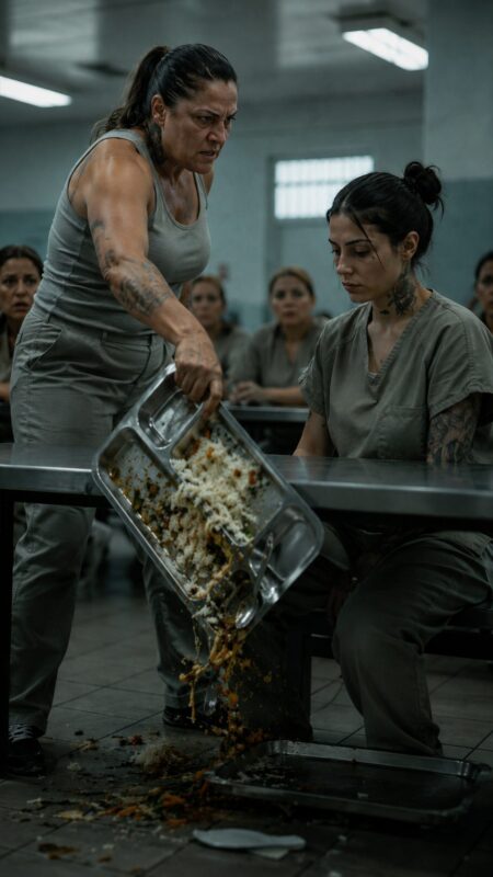 One of the most influential inmates decided to put the newcomer in her place immediately: right in the cafeteria, she grabbed her tray and threw all the food onto the floor