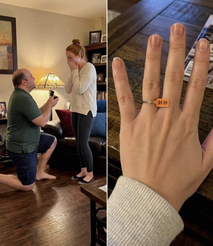 After waiting nine years for a proposal, my boyfriend gave me a ten-dollar ring, and when I burst into tears from disappointment, he called me materialistic