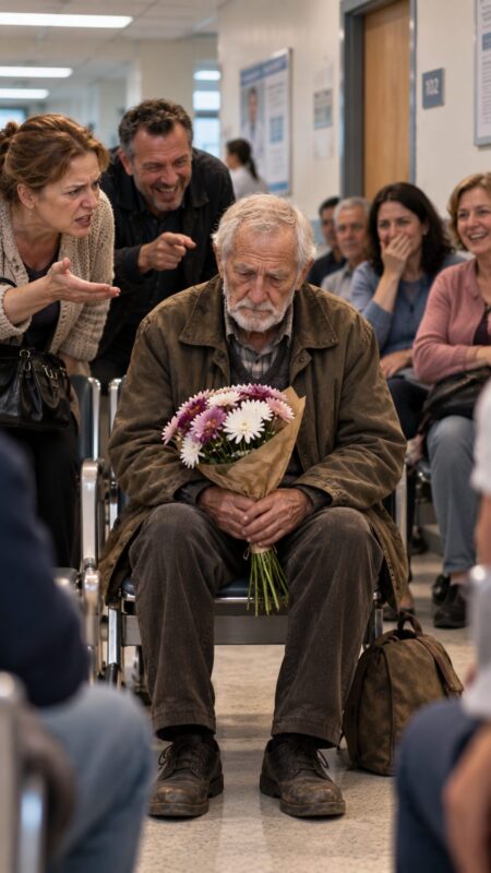 “Grandpa, do you think you can skip the queue just because you brought flowers?” a woman exclaimed indignantly